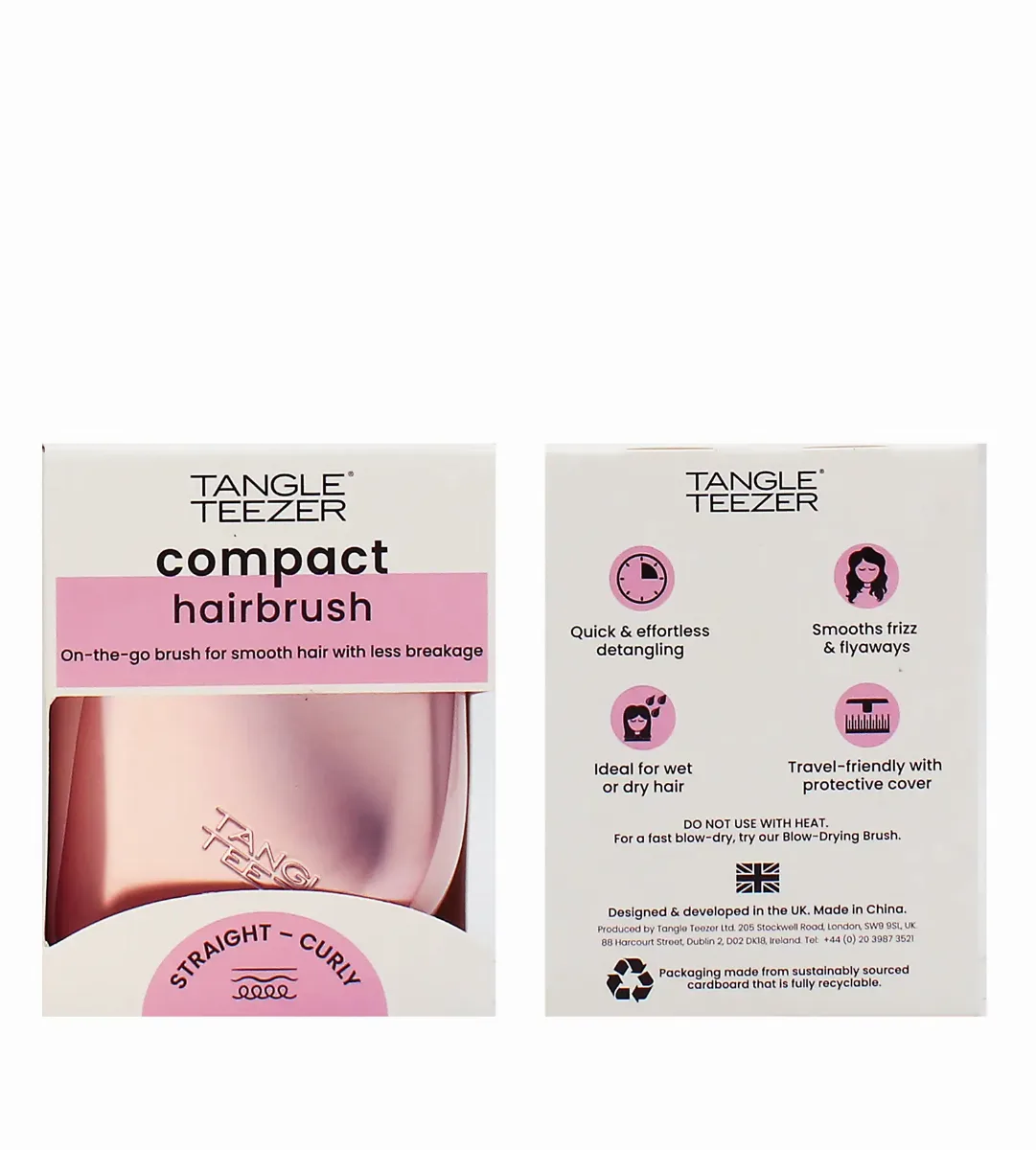 Tangle Teezer hairbrush Pink Matte Chrome