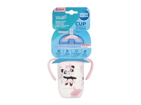 Exotic animals non-spill expert cup with weighted straw