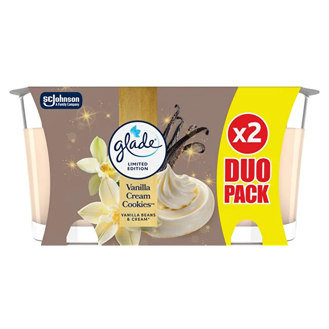 Glade Vanilla Cream Cookies Candle Duo