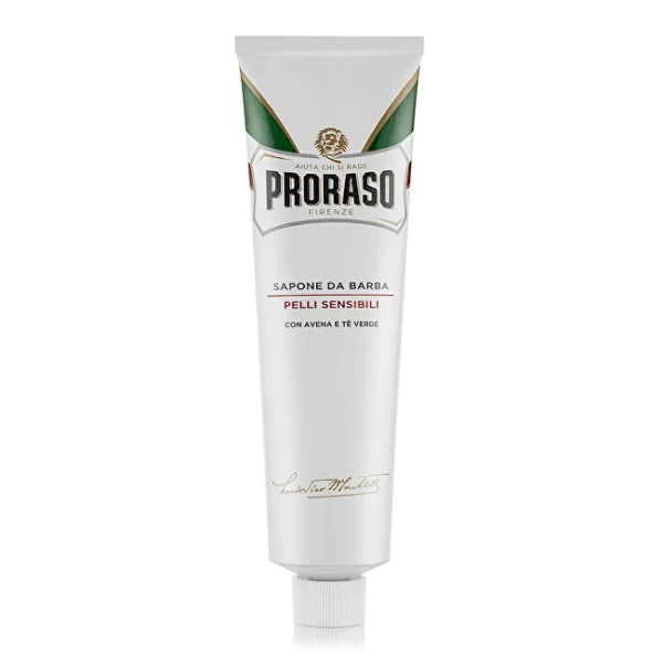 White shaving soap in a tube