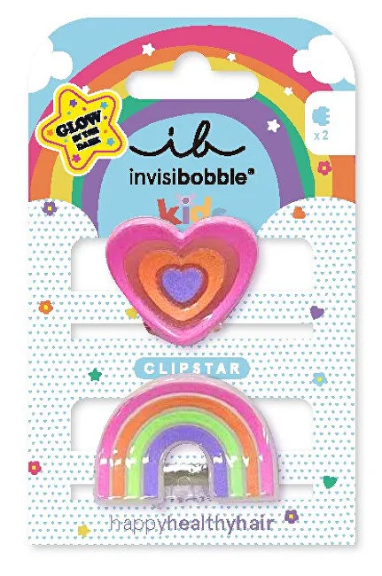 Invisibobble Clipstar Glow Happy Heart -