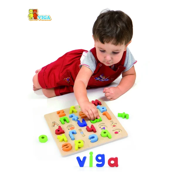 Viga medinė dėlionė raidės 18M+ 50125 50125