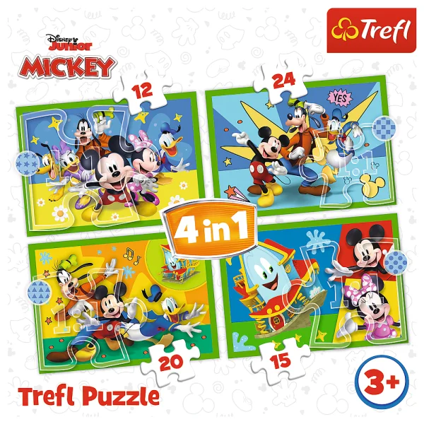 TREFL MICKEY MOUSE 12+15+20+24 dėlionių rinkinys „Peliukas Mikis“ thumbnail 5