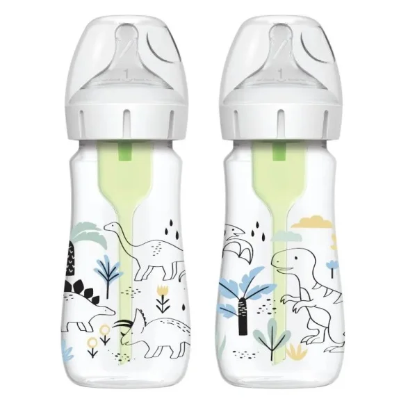 Buteliukai Options+ plačiu kakleliu 270ml DINOSAURAI