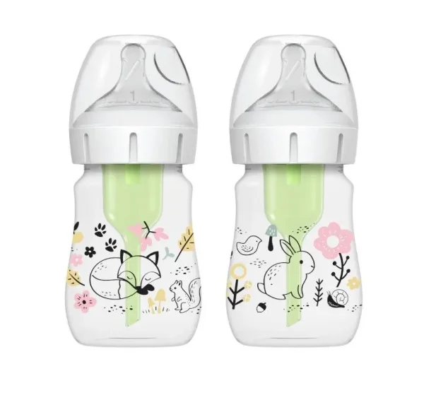 Buteliukai Options+ plačiu kakleliu 150ml, 2 vnt. WOODLAND
