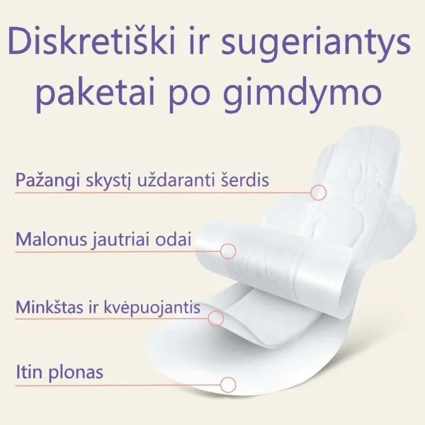 diskretiški ir sugeriantys paketai (M): praėjus 2 savaitėms po gimdymo Discreet & Absorbent thumbnail 2