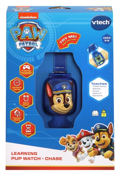  PAW PATROL Mokomasis laikrodis „Chase" (Anglų kalba)