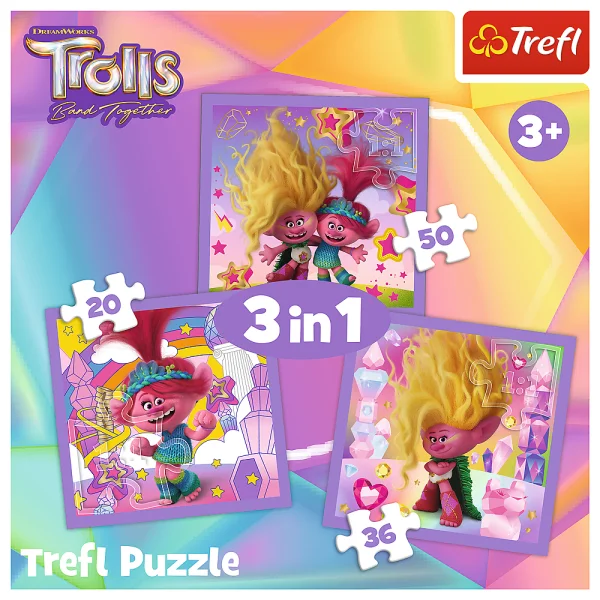 TREFL  3 dėlionių rinkinys „Troliai 3“
