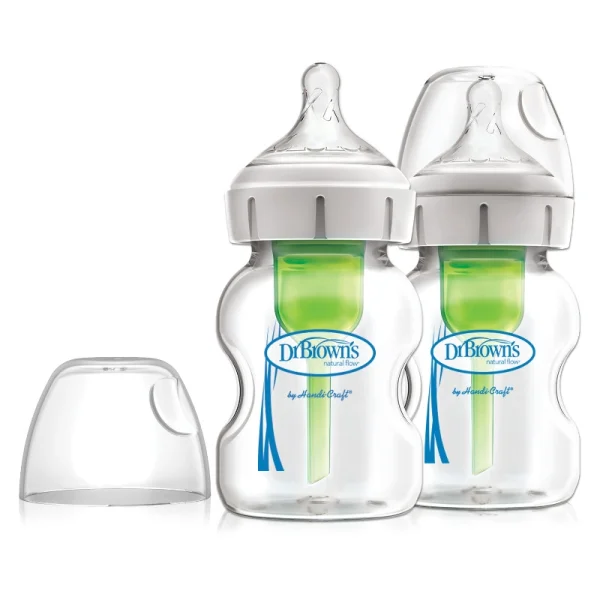  stikliniai buteliukai OPTIONS+ plačiu kakleliu, 150ml, 2 vnt.