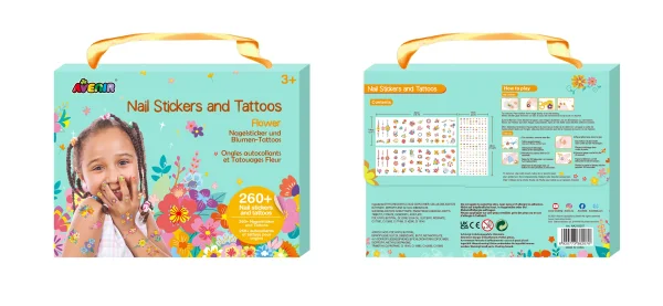  230+ nagų lipdukų ir tatuiruočių „Gėlės“ thumbnail 6
