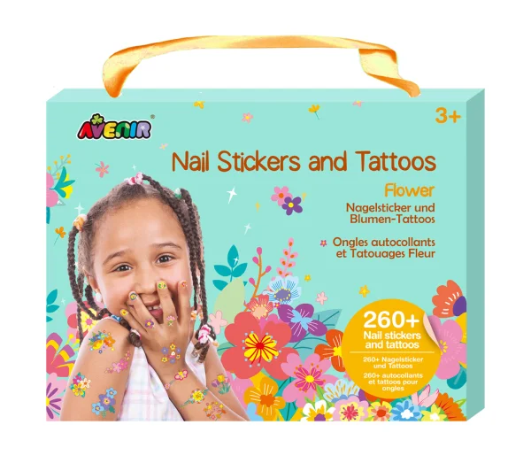  230+ nagų lipdukų ir tatuiruočių „Gėlės“ thumbnail 5