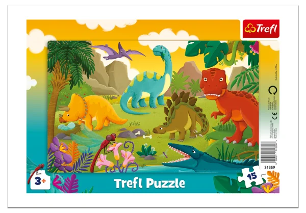 TREFL dėlionė rėmelyje „Dinozaurai“, 15 det.