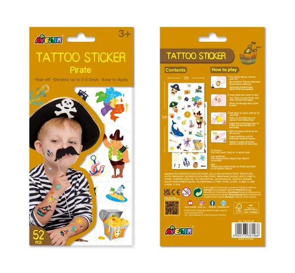  Priklijuojamos tatuiruotės „Piratai“