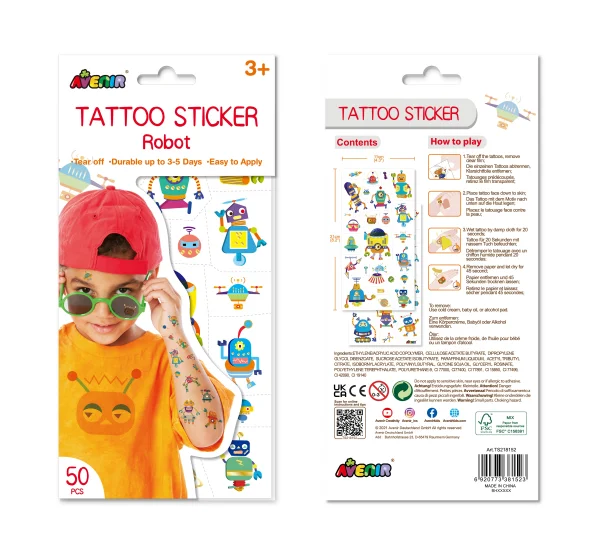 Priklijuojamos tatuiruotės „Robotai“