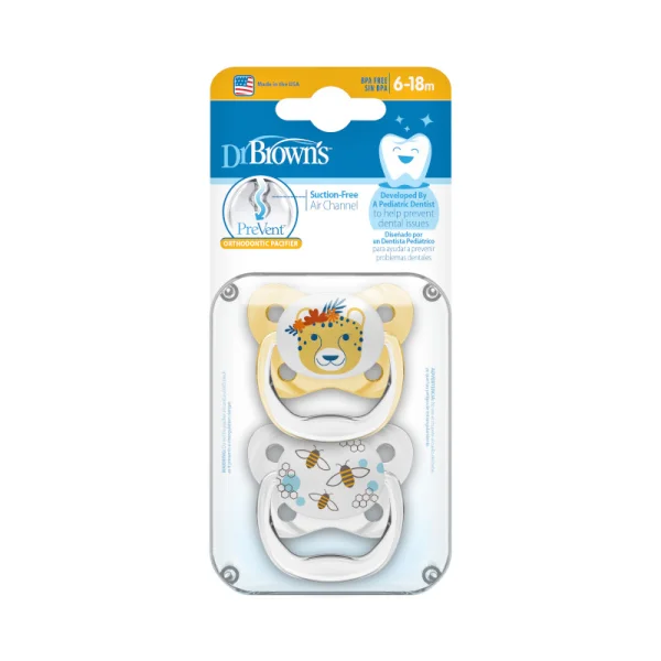  čiulptukai PREVENT BUTTERFLY 6-18 mėn., 2 vnt., geltoni thumbnail 2