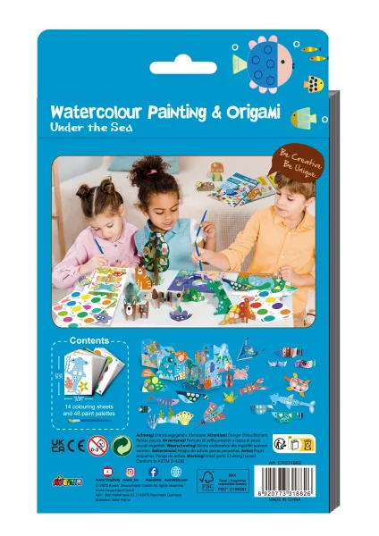  Tapyba akvarele ir origami: Po jūra