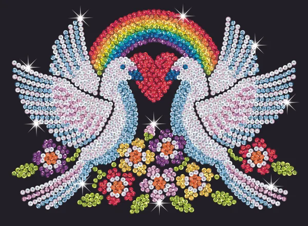  DIY „Sequin Art“ violetinis rinkinys „Balandžiai“