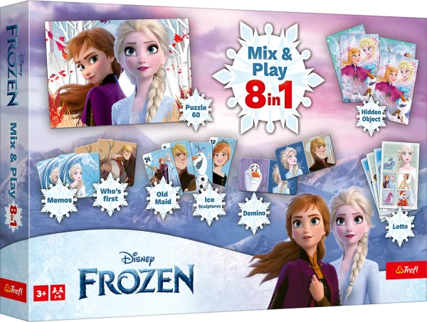 FROZEN 8in1 Mix&play stalo žaidimų rinkinys