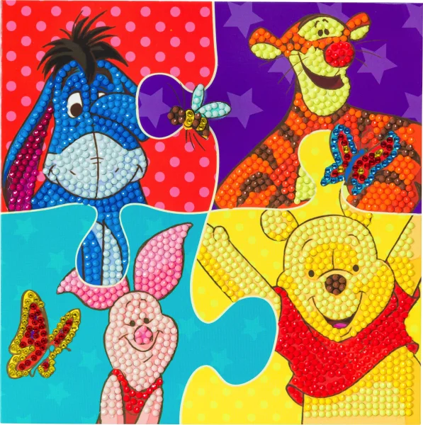 DISNEY CRYSTAL ART Atvirukas „Mikės Pūkuotuko dėlionė“