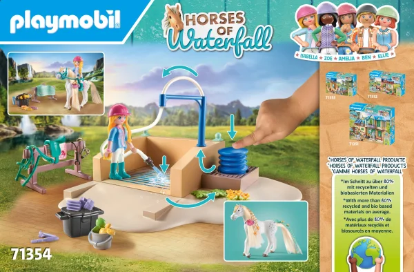  WORLD OF HORSES Arklių plovykla su Isabella ir Lioness 71354
