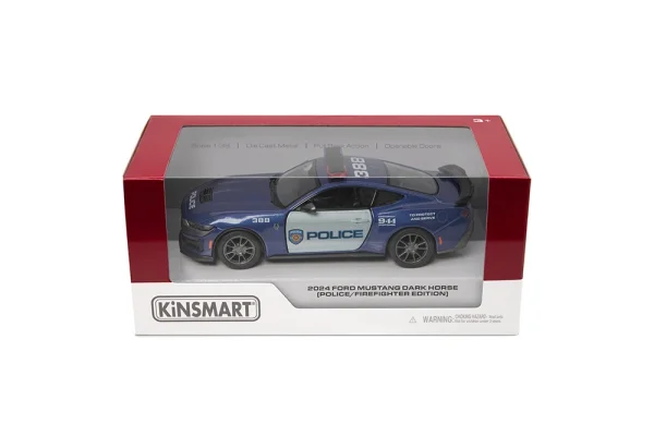  Automobilio modelis 2024 Ford Mustang Dark Horse (Police/Firefighter), scale 1:38 thumbnail 2