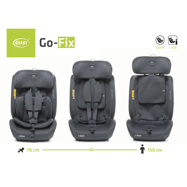 autokėdutė GO-FIX 76-150CM tamsiai pilka I-SIZE thumbnail 5