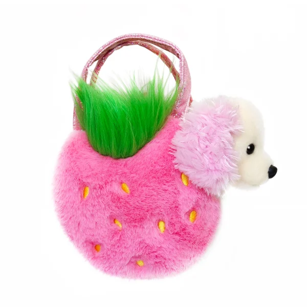 AURORA  Pliušinis pudeliukas Strawberry rankinėje, 20 cm