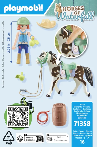  WORLD OF HORSES Žirgo maitinimo rinkinys su Ellie ir Sawdust 71358