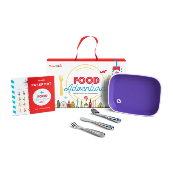 lėkštės ir įrankių rinkinys Food Adventure Big Kid Dining Set, violetinis