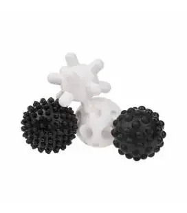  minkšti sensoriniai kamuoliukai, 4 vnt., Black/white A0469