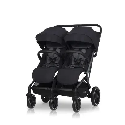 Vežimėlis dvynukams  Echo, Ebony black