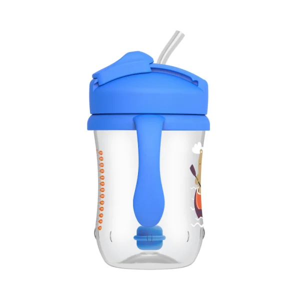  gertuvė su šiaudeliu ir svareliu 270ml, nuo 6 mėn., Bear