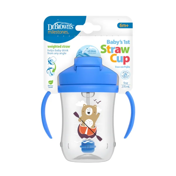  gertuvė su šiaudeliu ir svareliu 270ml, nuo 6 mėn., Bear thumbnail 5