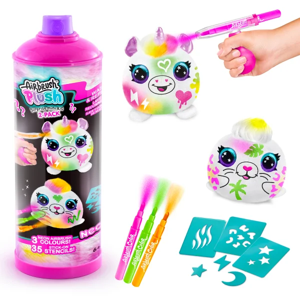  PLUSH Rinkinys su aerografu „Mini neoninis siurprizas“, 2.vnt thumbnail 2