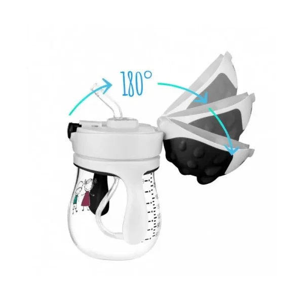  neišsiliejantis mokomasis puodelis 250 ml su svareliu ir dviem rankenėlėmis, A0034 thumbnail 2