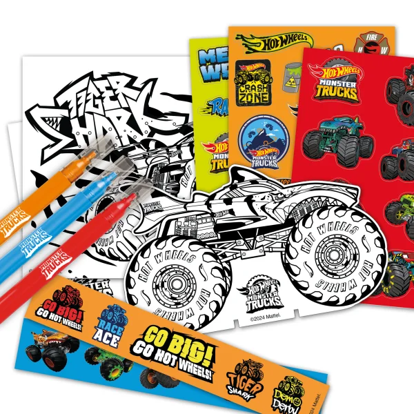 HOT WHEELS MOSTER TRUCKS Lipdukų veiklos rinkinys