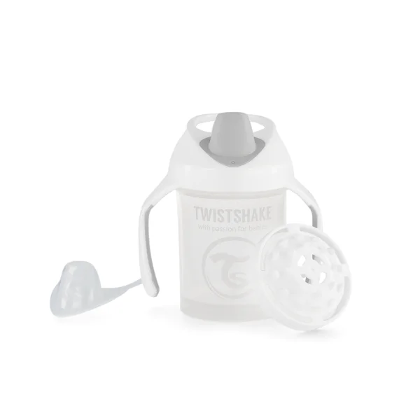 Twistshake puodelis mini baltas nuo 4mėn 230 ml 78053 