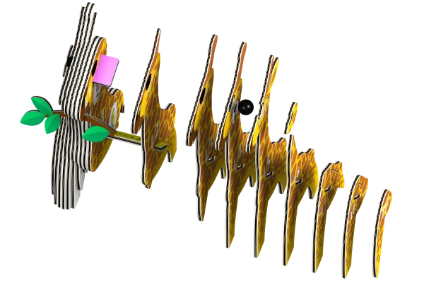  3D kartoninis modelis „Žirafa“ thumbnail 2
