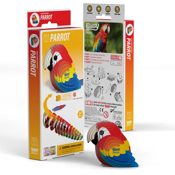  3D kartoninis modelis „Papūga“