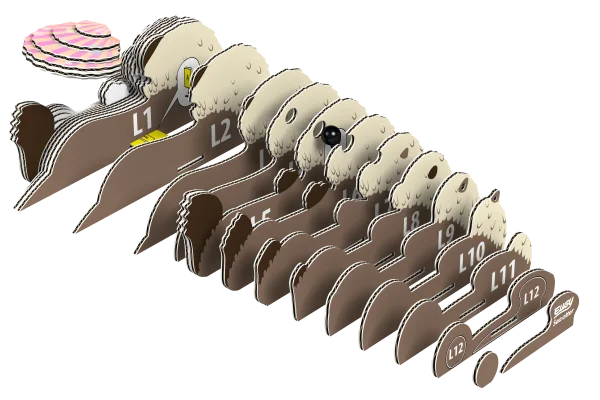  3D kartoninis modelis „Ūdra“ thumbnail 2