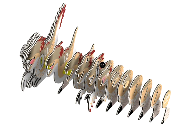  3D kartoninis modelis „Velociraptorius“ thumbnail 2