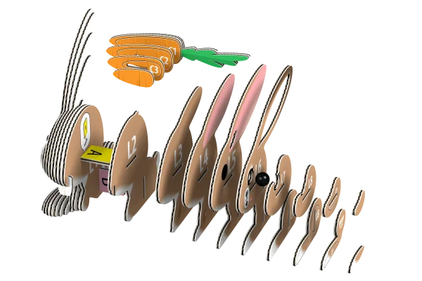  3D kartoninis modelis „Triušis“ thumbnail 2