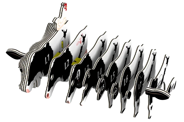  3D kartoninis modelis „Holšteino karvė“ thumbnail 2