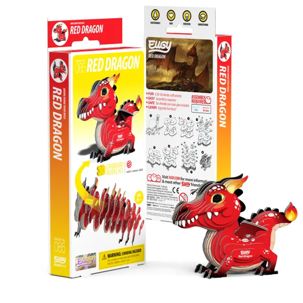  3D kartoninis modelis „Raudonasis drakonas“