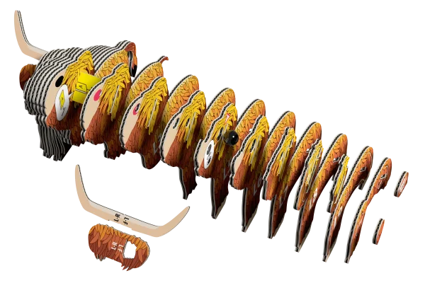  3D kartoninis modelis „Aukštikalnių karvė“ thumbnail 2