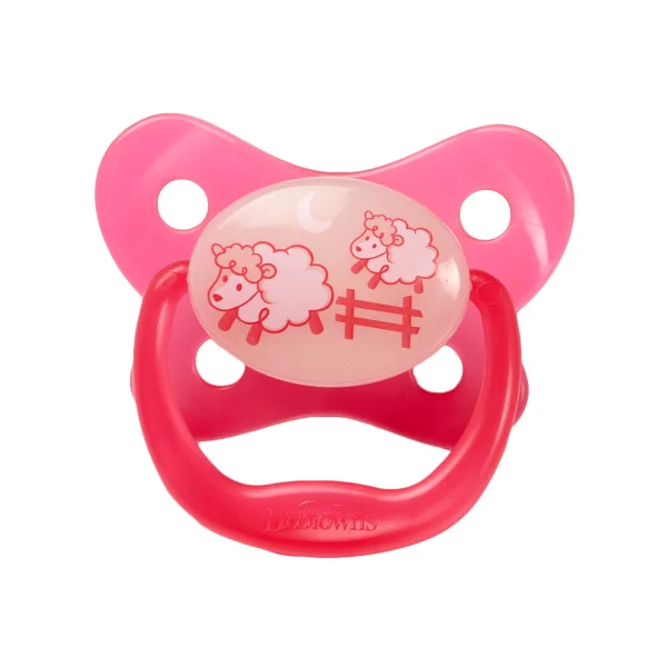  tamsoje šviečiantis čiulptukas PreVent BUTTERFLY, rožinis nuo 0-6 mėn., 1 vnt.