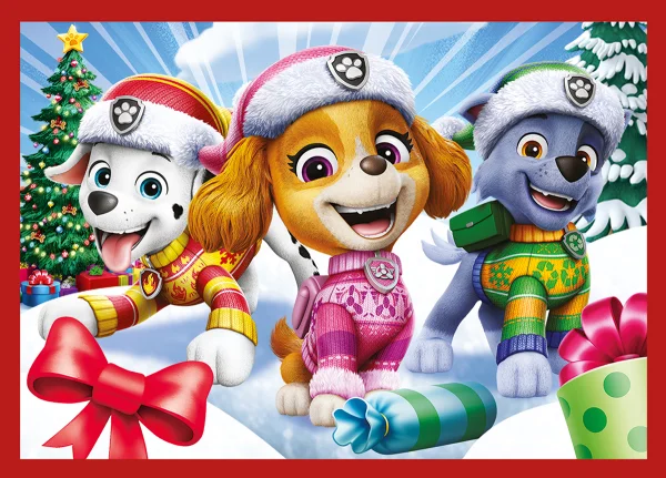  PAW PATROL 4 dėlionių rinkinys „Kalėdinė dėlionė“