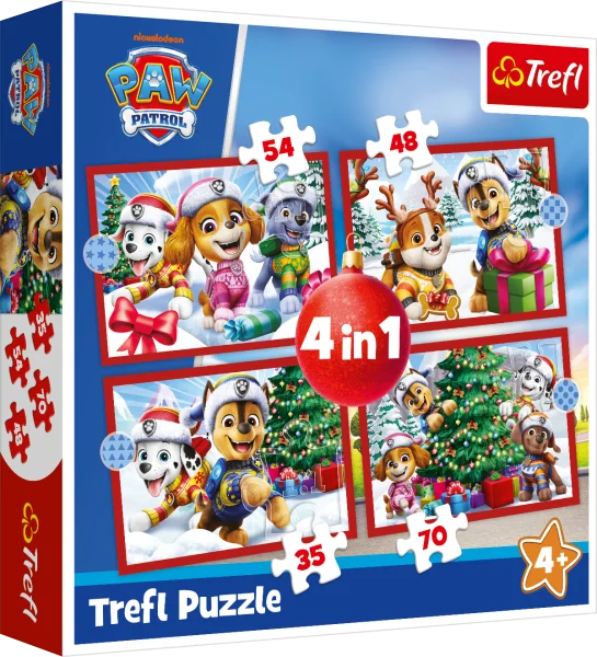  PAW PATROL 4 dėlionių rinkinys „Kalėdinė dėlionė“ thumbnail 4