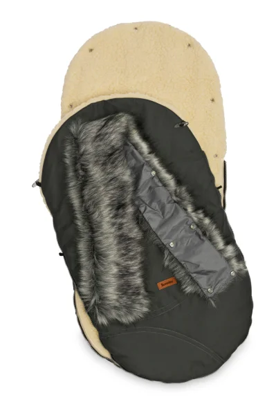 vokelis vežimėliui, ESKIMO, vilnonis, 100x46, tamsiai pilkas, 8341