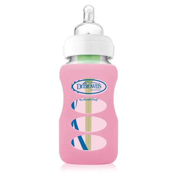silikoninė rankovė stikliniam plataus kaklelio buteliukui, 270 ml, rožinė, AC086 thumbnail 3